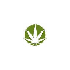 Marijuana cannabis icon logo. Hemp oil icon isolated on white background