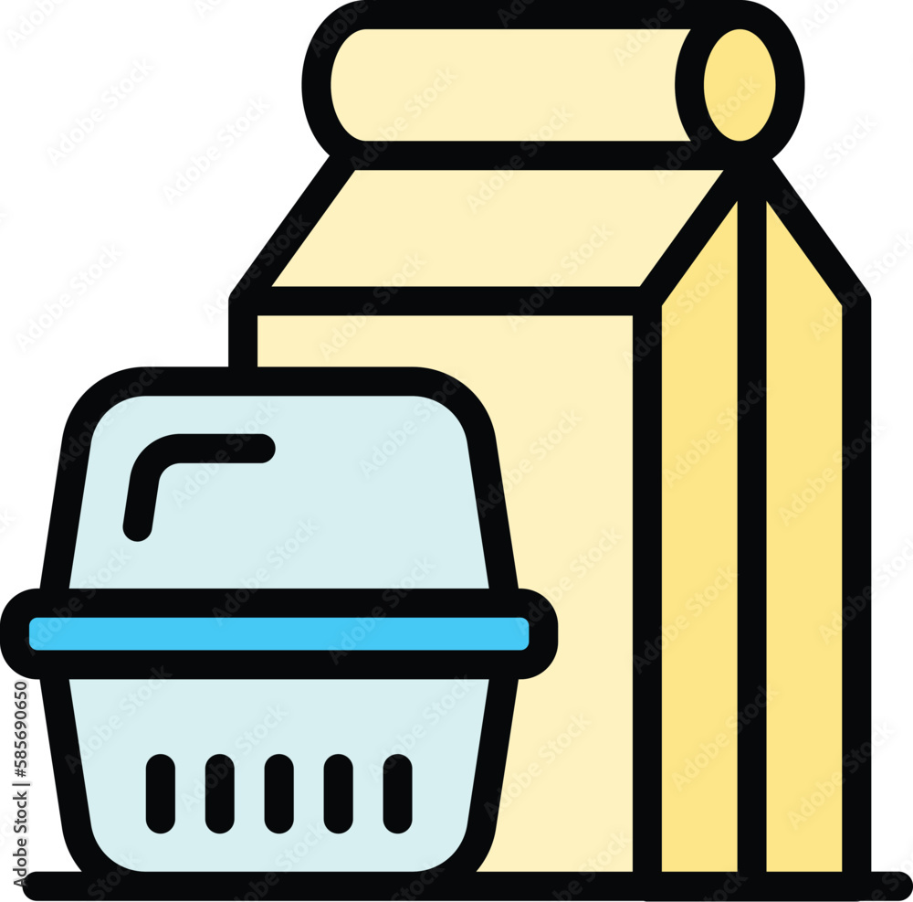 Poster takeout meal icon. outline takeout meal vector icon for web design isolated on white background colo