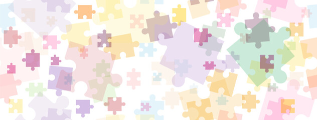 Seamless pattern of puzzle elements. Illustration for texture, textiles, simple backgrounds and creative design.