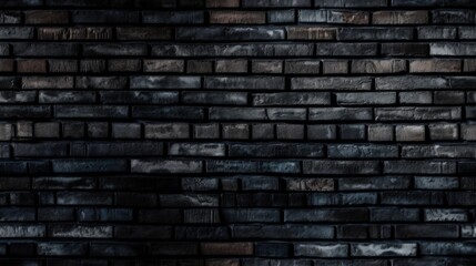 Black brick wall pattern. Background for design. Generative AI.
