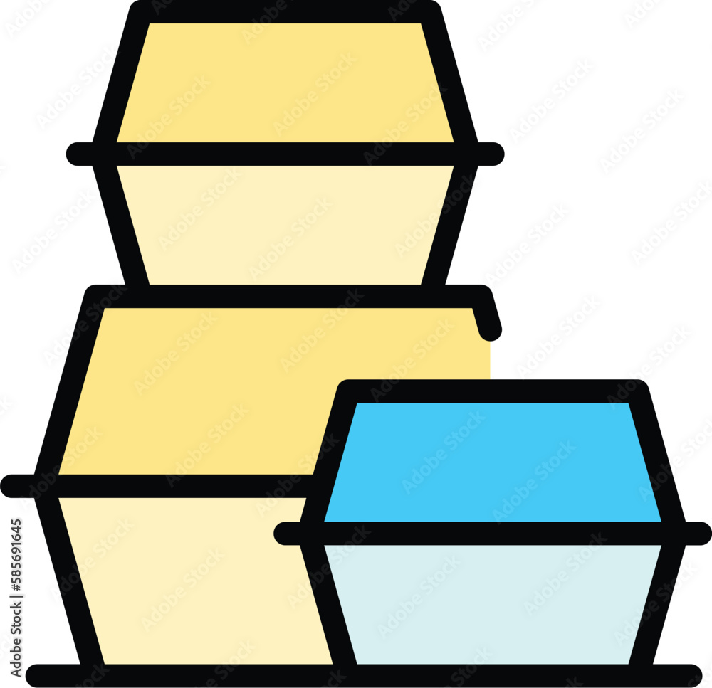 Poster takeout boxes icon. outline takeout boxes vector icon for web design isolated on white background co