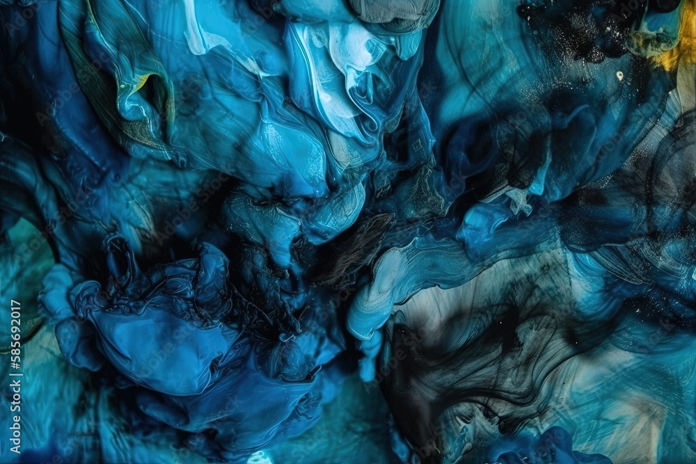 Canvas Prints an abstract painting with blue and yellow hues. generative ai