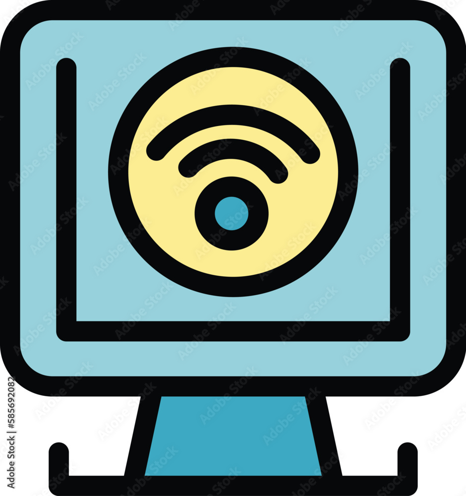 Poster wifi connection icon. outline wifi connection vector icon for web design isolated on white backgroun