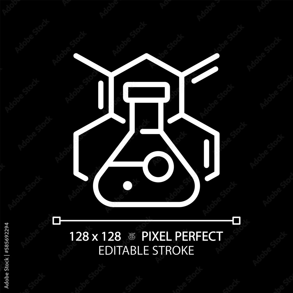 Poster stem activities pixel perfect white linear icon for dark theme. interesting experiments at lessons. 