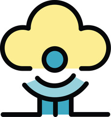 Cloud internet icon. Outline Cloud internet vector icon for web design isolated on white background color flat