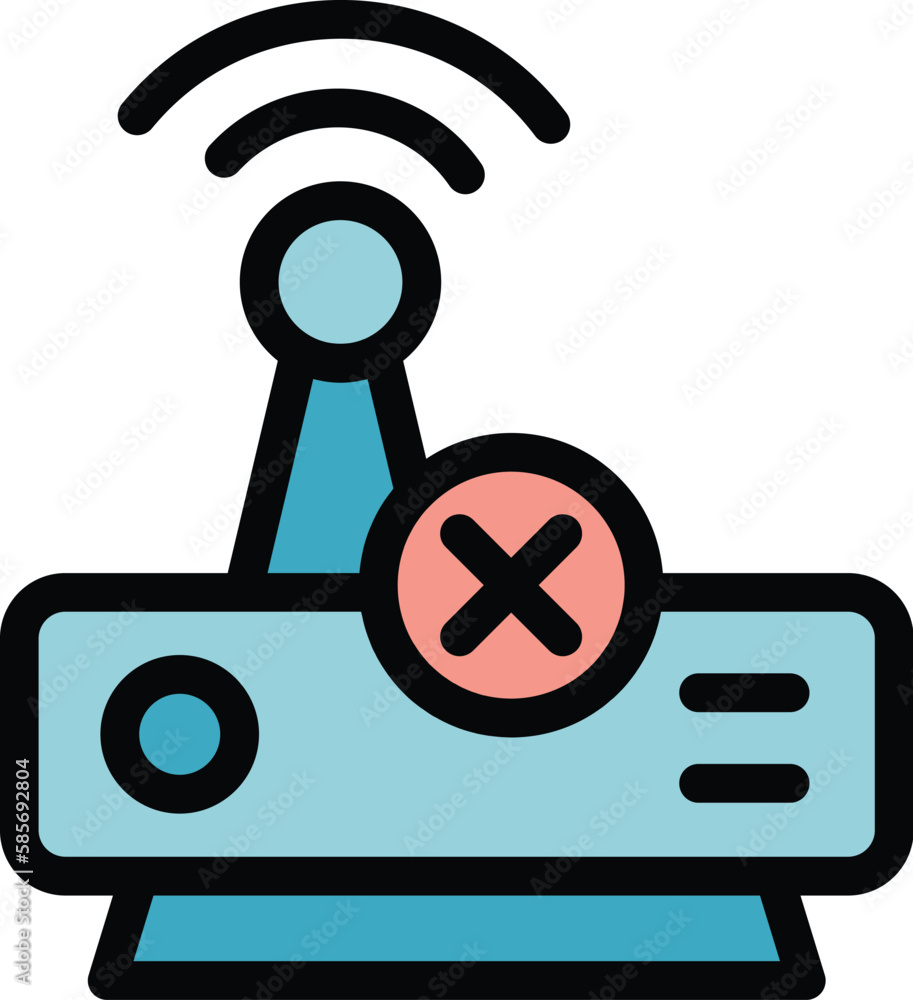 Poster blocked internet router icon. outline blocked internet router vector icon for web design isolated on