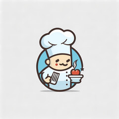 Cute Chef Logo. Generative AI