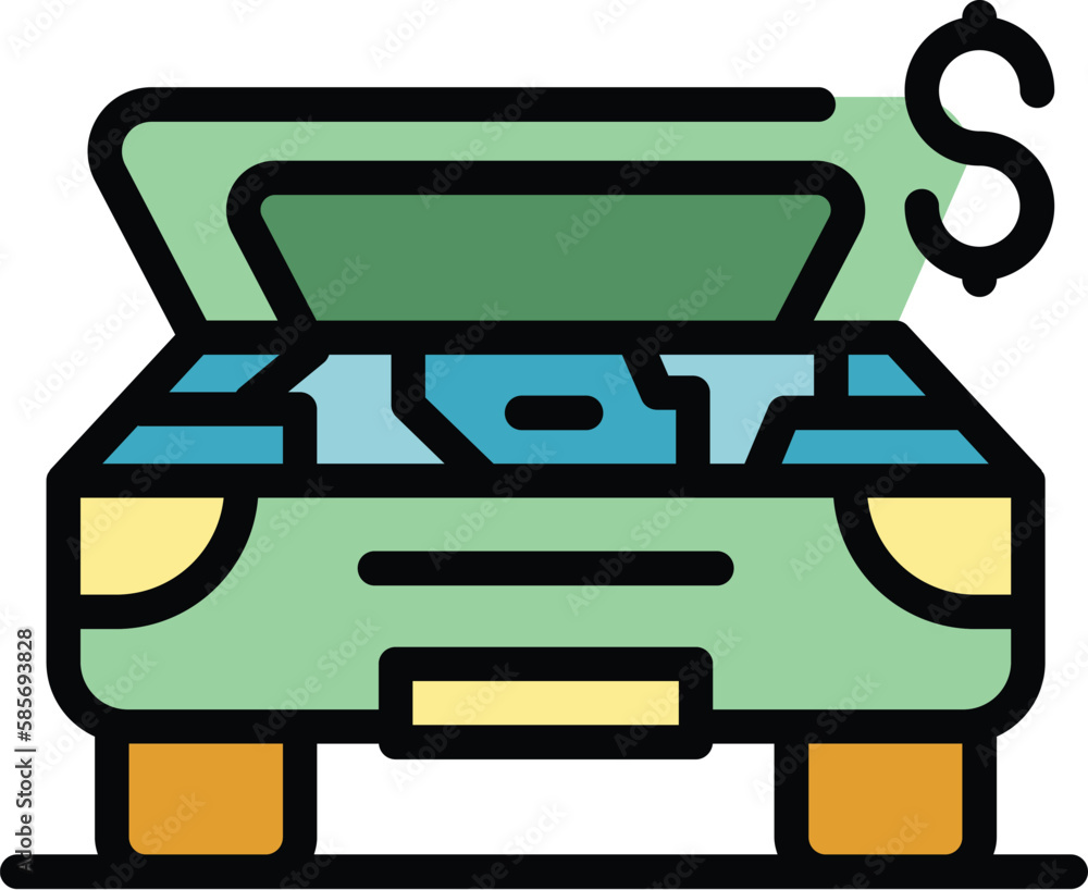 Poster compensation car broken icon. outline compensation car broken vector icon for web design isolated on