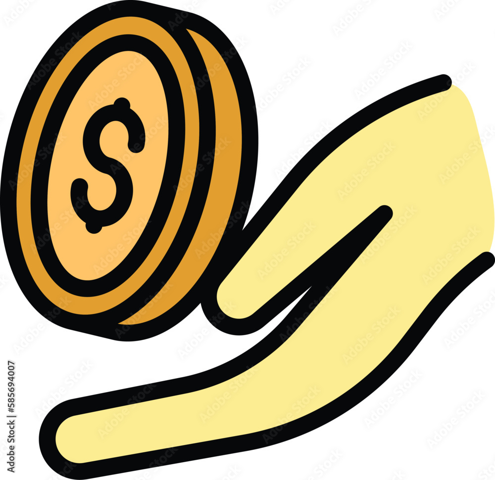 Poster compensation coins icon. outline compensation coins vector icon for web design isolated on white bac
