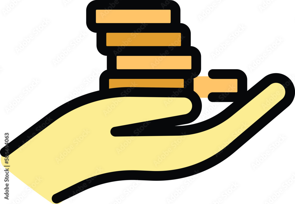 Poster compensation coins stack icon. outline compensation coins stack vector icon for web design isolated 