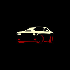 Fototapeta na wymiar vector muscle car for logo suggestion on black background. use auto car or car community