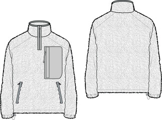 fleece drawing template, outdoor wear