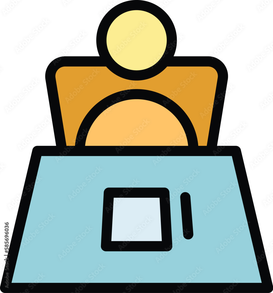 Poster human resources interview icon. outline human resources interview vector icon for web design isolate