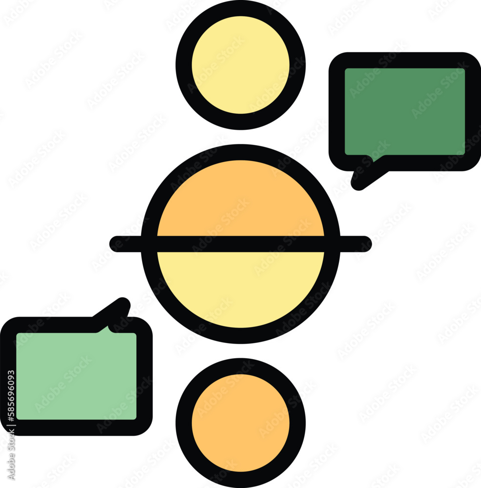 Poster human resources chat icon. outline human resources chat vector icon for web design isolated on white