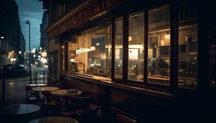 PARIS CAFE AT NIGHT