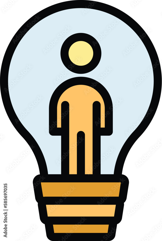 Poster human resources bulb icon. outline human resources bulb vector icon for web design isolated on white