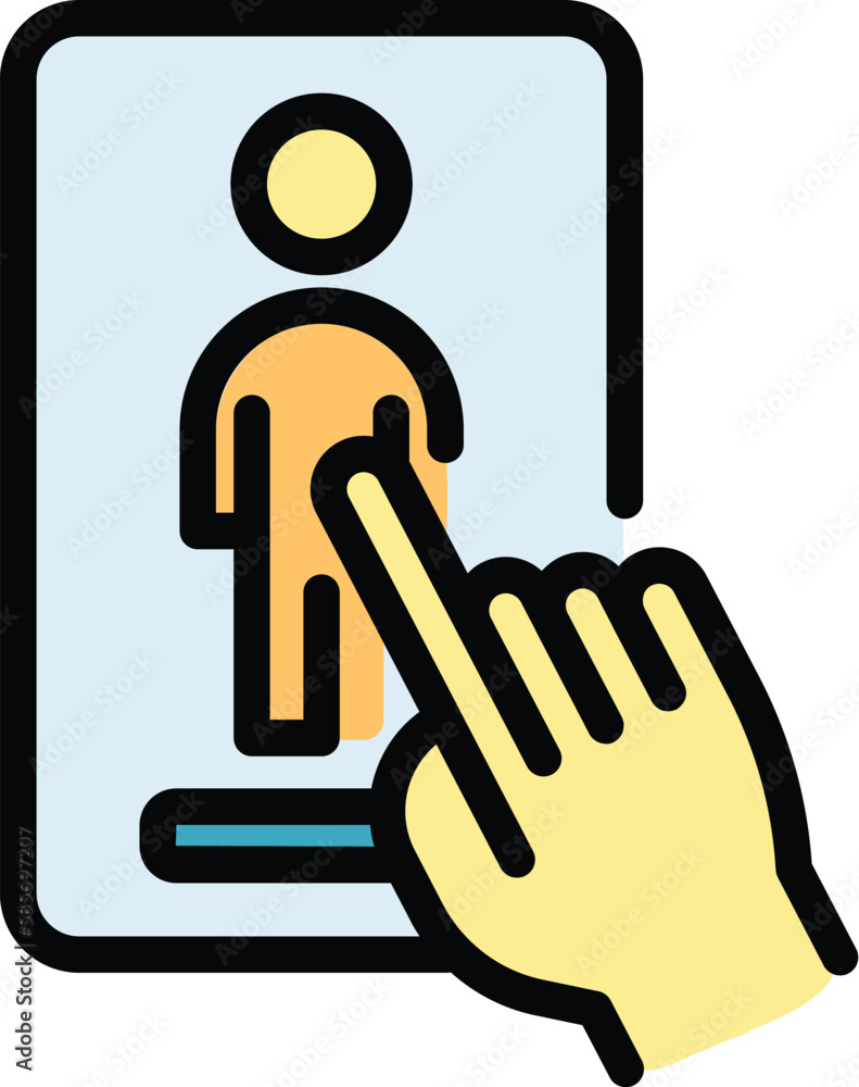 Poster human resources tablet icon. outline human resources tablet vector icon for web design isolated on w