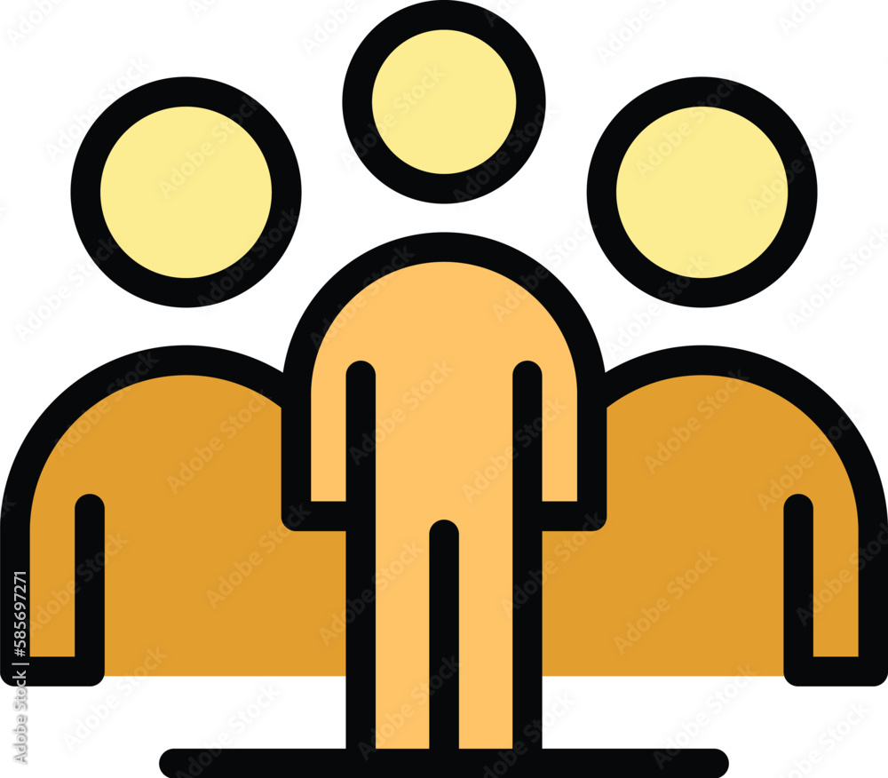Poster human resources work group icon. outline human resources work group vector icon for web design isola