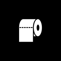 Toilet paper icon,isolated on black background 