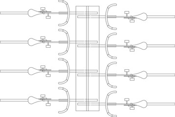 Bicycle safety railing illustration vector sketch top view