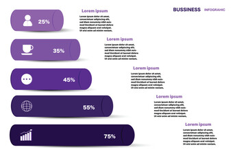 Business infographic abstract vector elements 5 options design for business or finance layout template Vector Stock Illustration.