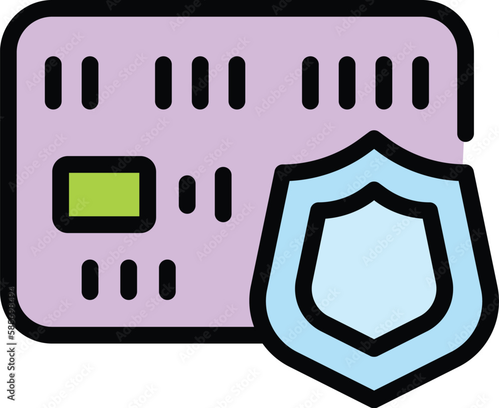Poster liability credit card icon. outline liability credit card vector icon for web design isolated on whi