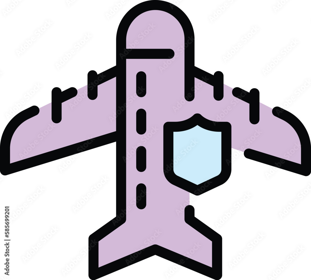 Poster liability airplane icon. outline liability airplane vector icon for web design isolated on white bac