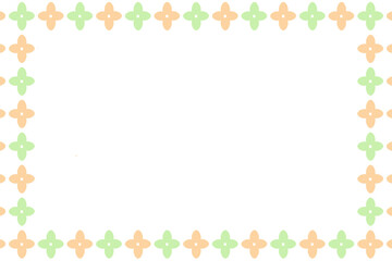 春らしい色合いのお花の縦長フレーム素材(透過)