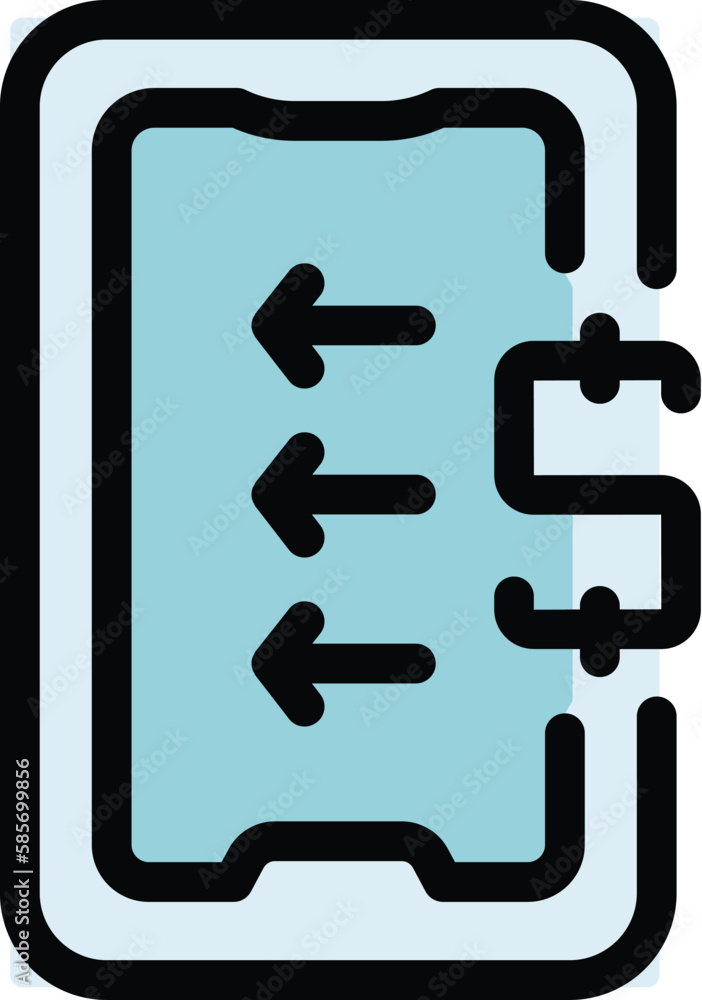 Poster phone payment cancellation icon. outline phone payment cancellation vector icon for web design isola