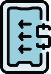 Phone payment cancellation icon. Outline Phone payment cancellation vector icon for web design isolated on white background color flat