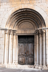 Fototapeta na wymiar detail of the cathedral dEspira de l'Agly Pyrénées Orientales