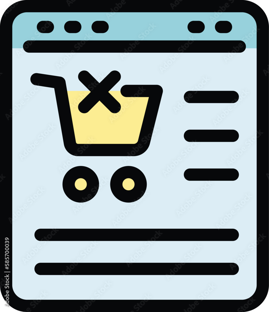 Poster online payment cancellation icon. outline online payment cancellation vector icon for web design iso