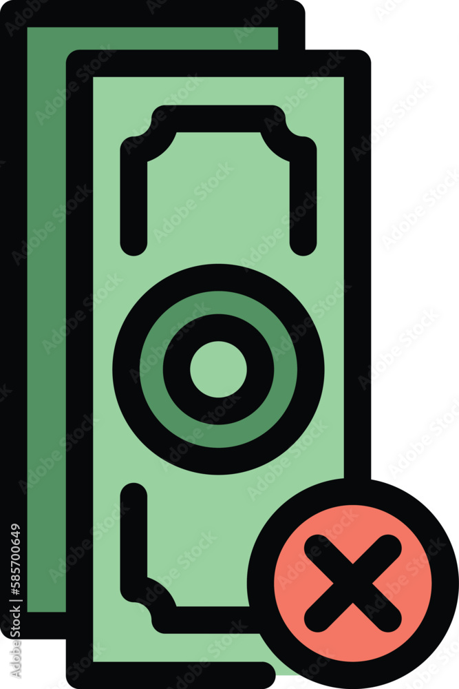 Poster reject payment cancellation icon. outline reject payment cancellation vector icon for web design iso