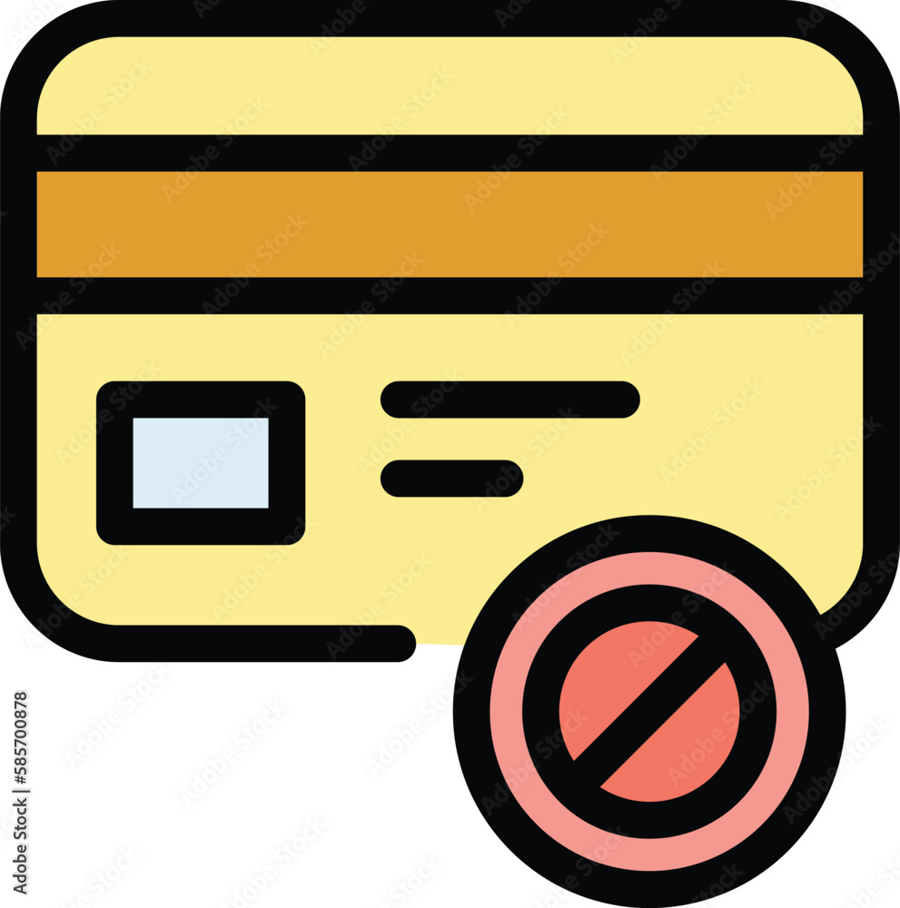Poster rejected credit card icon. outline rejected credit card vector icon for web design isolated on white