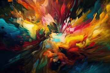 Obraz na płótnie Canvas colorful abstract bear painting. Generative AI