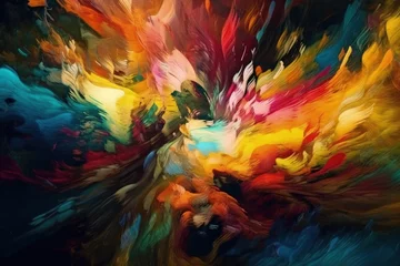 Papier Peint photo Mélange de couleurs colorful abstract bear painting. Generative AI