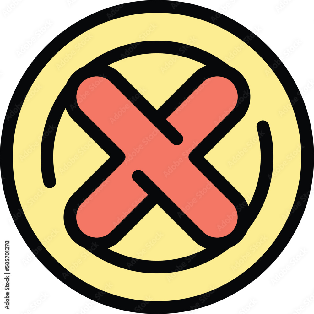 Poster reject sign payment cancellation icon. outline reject sign payment cancellation vector icon for web 
