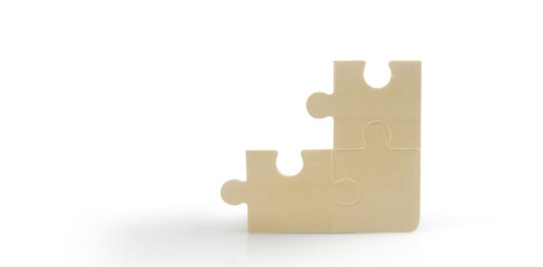 Fototapeta premium Connecting jigsaw puzzle. Business solutions success