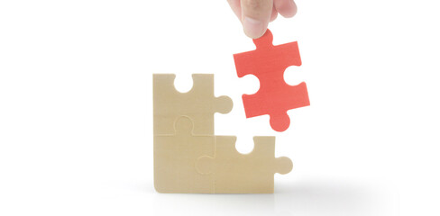 Connecting jigsaw puzzle. Business solutions success