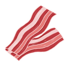 red and white bacon breakfast