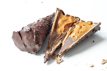 chocolate cone on white background