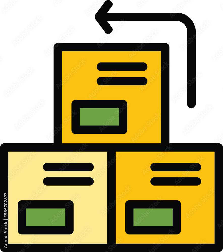 Poster return boxes icon. outline return boxes vector icon for web design isolated on white background colo