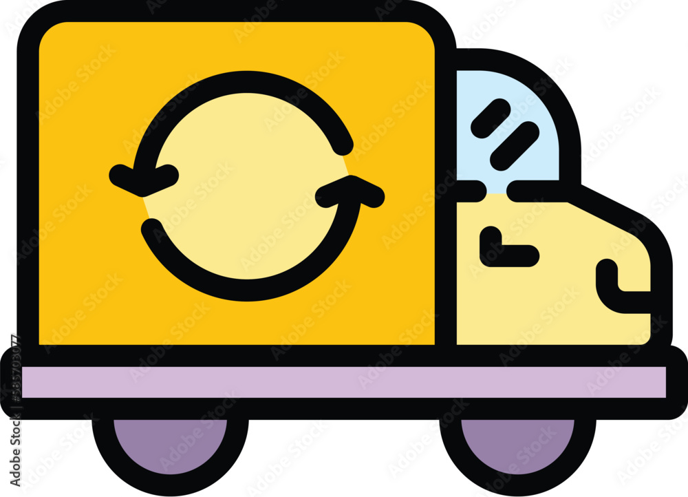 Poster return parcel car icon. outline return parcel car vector icon for web design isolated on white backg