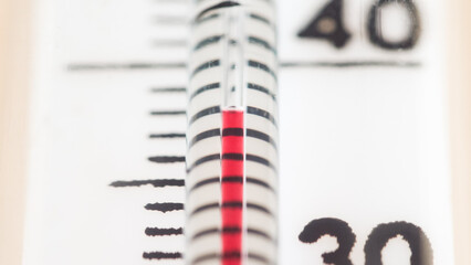 Elevated human body temperature on a thermometer