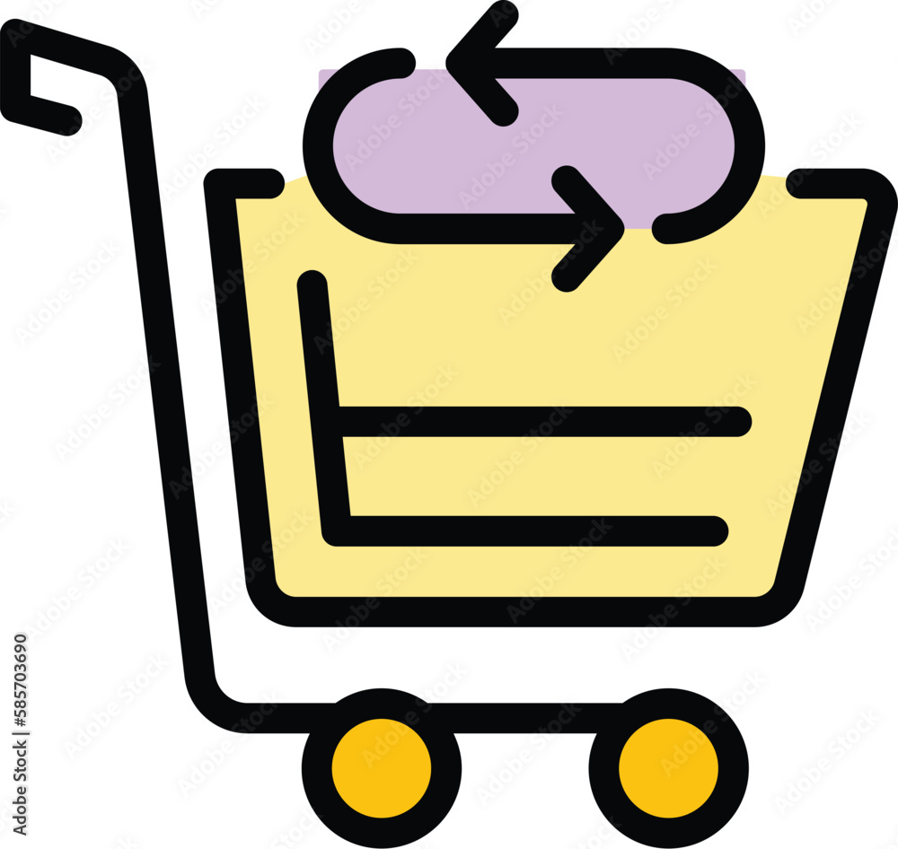 Poster cart return shopping icon. outline cart return shopping vector icon for web design isolated on white