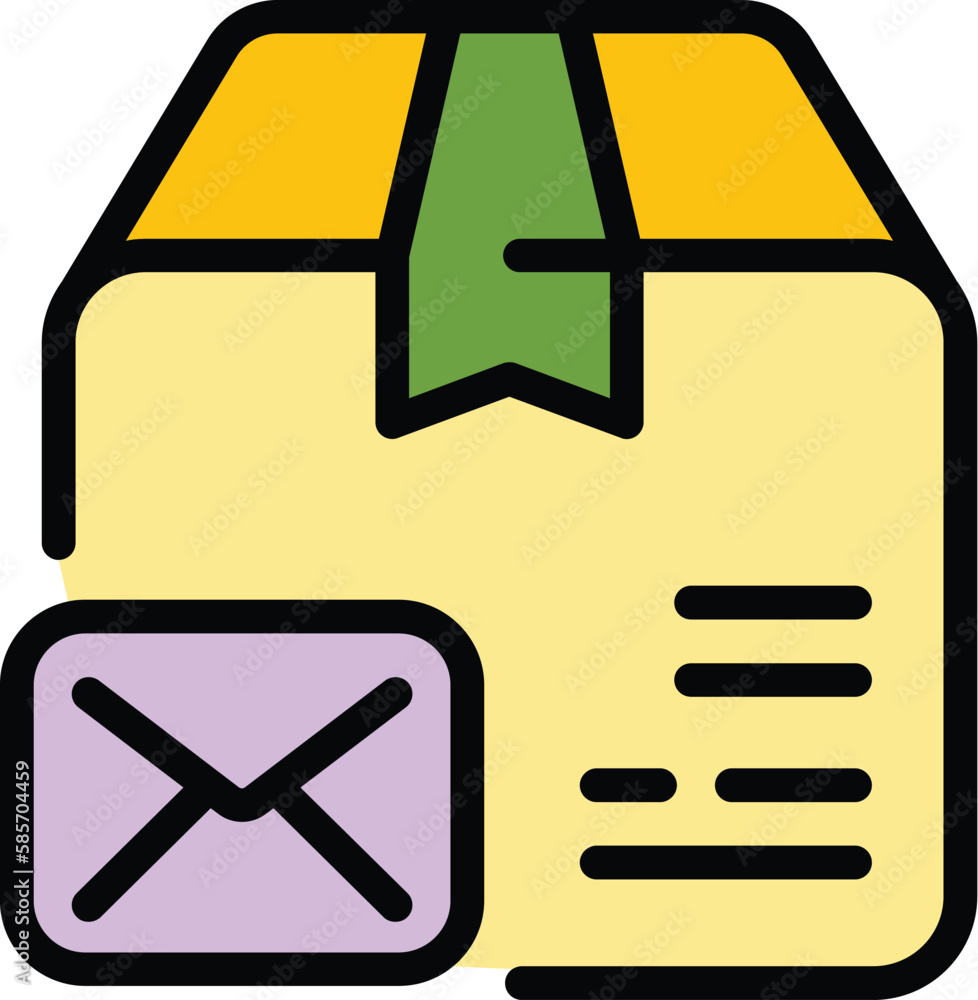 Poster envelope parcel icon. outline envelope parcel vector icon for web design isolated on white backgroun