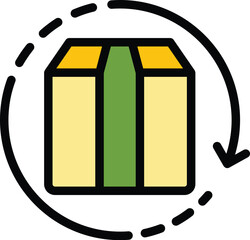 Exchange cargo box icon. Outline Exchange cargo box vector icon for web design isolated on white background color flat