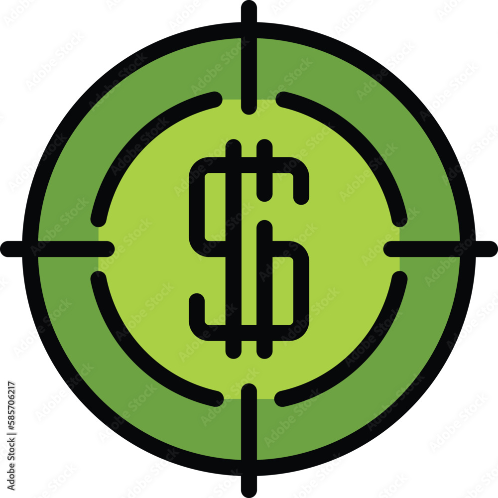 Poster result money target icon. outline result money target vector icon for web design isolated on white b