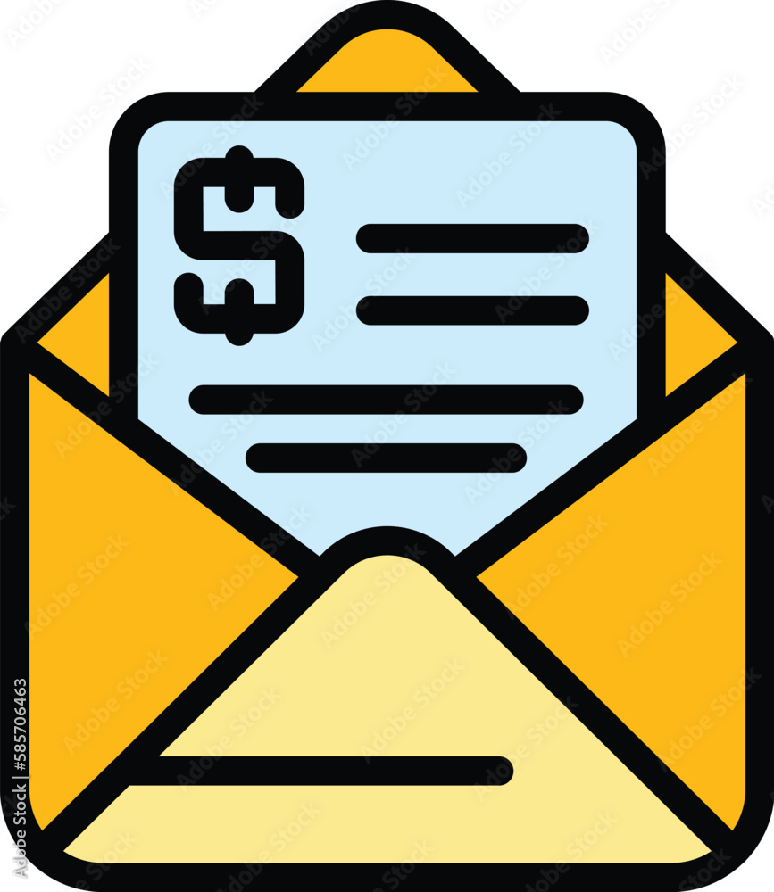 Aufkleber result money mail icon. outline result money mail vector icon for web design isolated on white backg