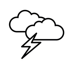 Cloudy weather, lightning vector illustration.